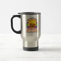 Going To A Democrat For Halloween Funny Trumpkin Travel Mug
