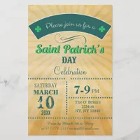 Budget Retro St Patricks day Party Invitation