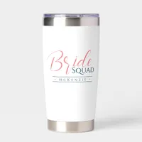 Bride Squad Maid of Honor Elegant Pink Script Insulated Tumbler