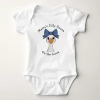 Silly Goose with Hair Bow  Baby Bodysuit
