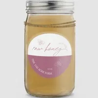 Mauve & White Modern Apiary Raw Honey Classic Round Sticker