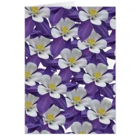 Columbine Purple and White Flower Card