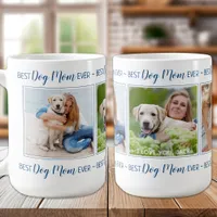Modern Dog Mom Personalized 3 Photo Coffee Mug