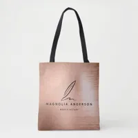 Mobile Notary Quill Rose Gold Brushed Metal  Tote Bag