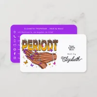 Vibrant Purple Periodt African American Nail Salon Business Card