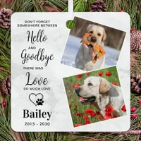 Favorite Hello Custom 2 Photo Dog Pet Memorial Metal Ornament