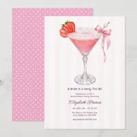 A Bride in a Tini Bit Preppy Coquette Bachelorette Invitation