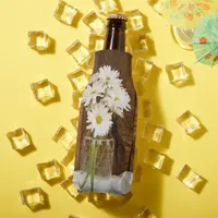 Mason Jar and White Daisies Country Barn Wedding Bottle Cooler