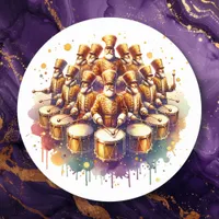 Twelve Drummers Drumming Twelve Days of Christmas Classic Round Sticker