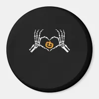 Skeleton Hand Heart Halloween Costume Pumpkin Magnet