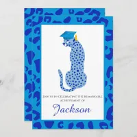 : Roaring with Pride Blue Leopard Invitation