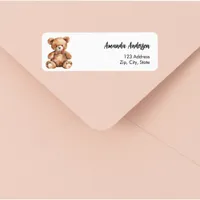 Baby Shower teddy bear return address Label