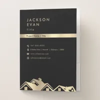 Professional Black & Gold Client Real Estate Pocket Folder