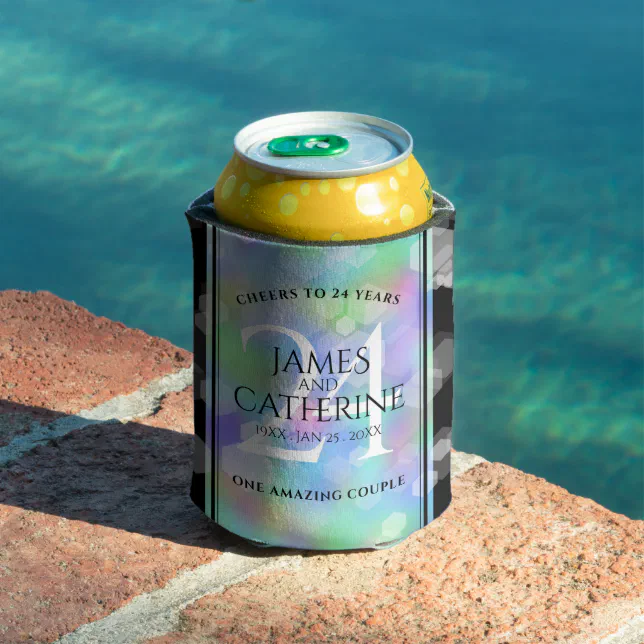 Elegant 24th Opal Wedding Anniversary Celebration Can Cooler