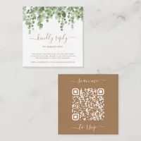 QR Code Eucalyptus Greenery Wedding Website RSVP Enclosure Card