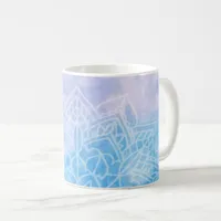 Light Blue Purple Mandala Abstract Zen Coffee Mug