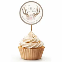 Oh Deer Baby Shower Favor Sticker – Woodland Water