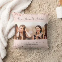 Friends forever rose gold blush photo throw pillow
