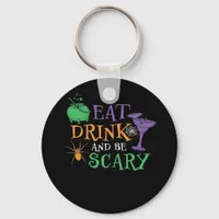 Eat Drink And Be Scary Essential Retro Graphic Keychain