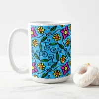 Abstract Floral Coffee Mug