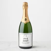 Elegant Whimsical Simple Bow Custom Graduation Sparkling Wine Label