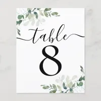 Wedding Reception Eucalyptus Table Number 8