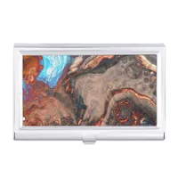 Brown, blue and Orange Modern Art   Business Card Case