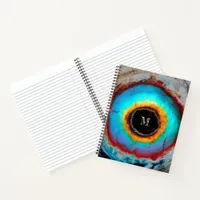 Ethereal Cosmic Eye Monogram Vibrant Abstract Art Notebook