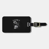 F-Caw-F Crow Bird Retro Vintage Gothic Moon F-Caw- Luggage Tag