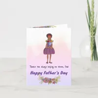 Bouquet Girl Dad Card – Dark Skin
