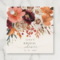 Rustic Burgundy Floral Fall Bridal Shower  Favor Tags