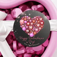 Radiant Heart of Sparkling Gems Valentine's Day Classic Round Sticker