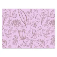 Simple Pink Floral on Pink | Tissue Paper