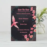 Hummingbird Dark Botanical Theme Invitation