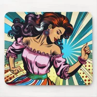 Pretty Woman Dancing Salsa Pop Art Mouse Pad