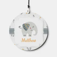 Personalized Cute Grey Elephant for Boys Wind Chime