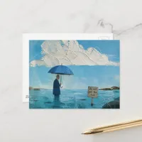 Do Not Pet the Fish Mixed Media Collage Painting Postcard