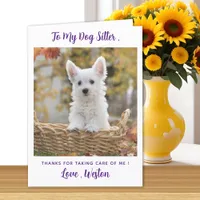  Modern Dog Sitter Cute Pet Photo Thank You Card