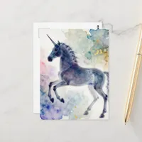 A Beautiful Unicorn watercolor Postcard