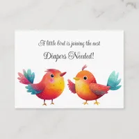 Bird-Themed Baby Shower Cute Watercolor Enclosure Card