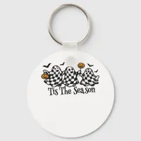 Retro Tis The Season Checkered Halloween Keychain