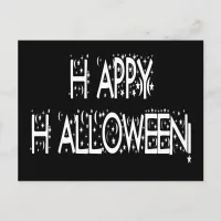 Nighttime Happy Halloween Text Postcard