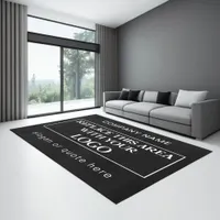 Business Logo Company Name Black or Any Color Rug