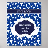 Boys Bedroom Funny Shark Keep Out Sign