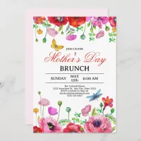 Elegant Spring Wildflower Chic Mother's Day Brunch Invitation