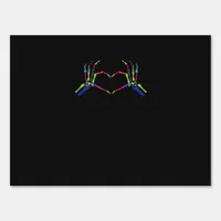 Cute Skeleton Sign Colorful Halloween Classic