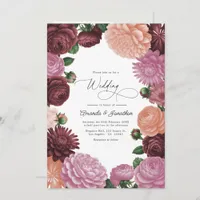 Blush Mauve, Peach Blossom & Rosewood Velvet Invitation