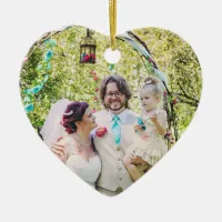 Our First Christmas as Mr and Mrs Wedding Photo Ceramic Ornament