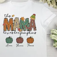 Fall Mama Love Her Pumpkin Leopard  T-Shirt