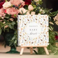 Guest book baby shower woodland animals cute